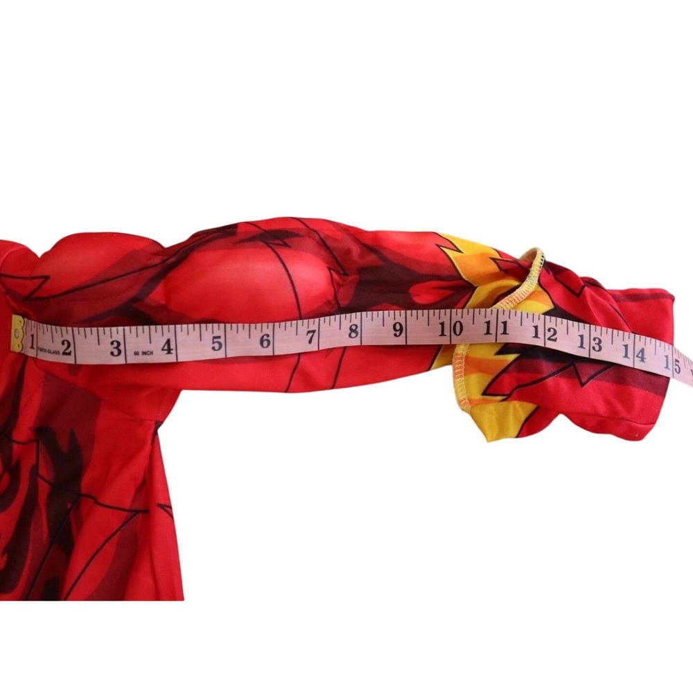 DC Comics The Flash Muscle Chest Costume Kids Red Yellow Jumpsuit Mask Belt - Picture 9 of 16